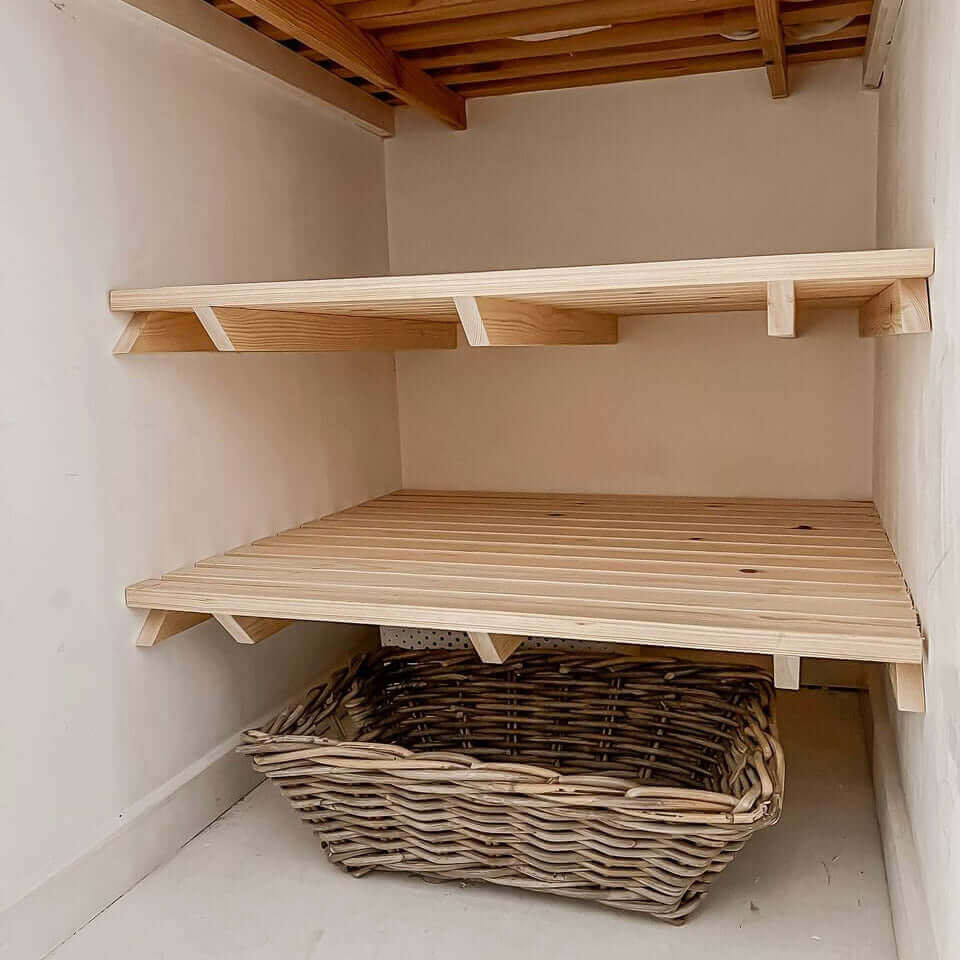 Airing Cupboard Wooden Slatted Shelves - 90 cm by 120 cm