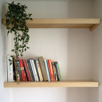 Solid Wood Alcove Floating Shelves - 30 cm by 79.5 cm