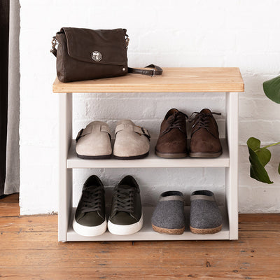 Wooden Shoe Storage Bench Narrow - 52 cm by 22 cm by 45 cm