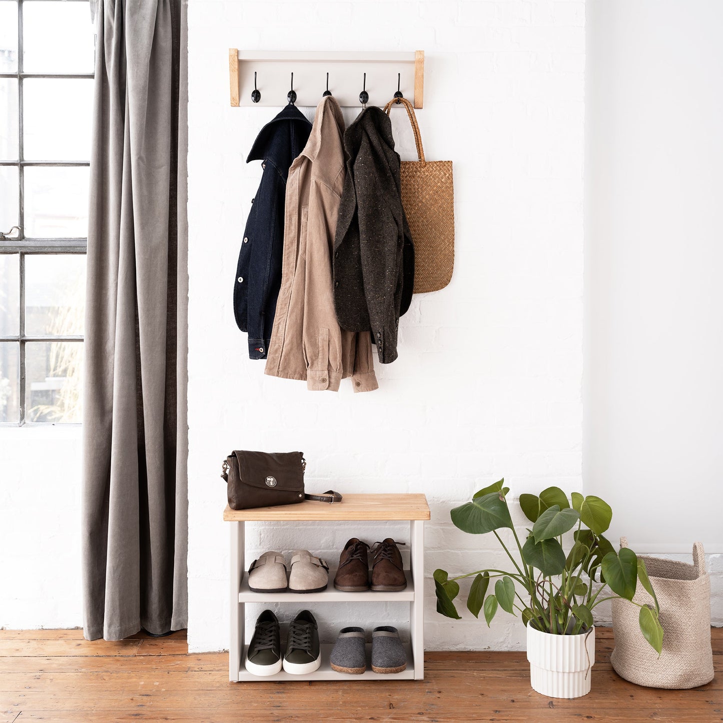 Coat Hook and Shoe Rack Storage Narrow