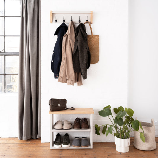 Coat Hook and Shoe Rack Storage Narrow - 70 cm by 22 cm by 55 cm