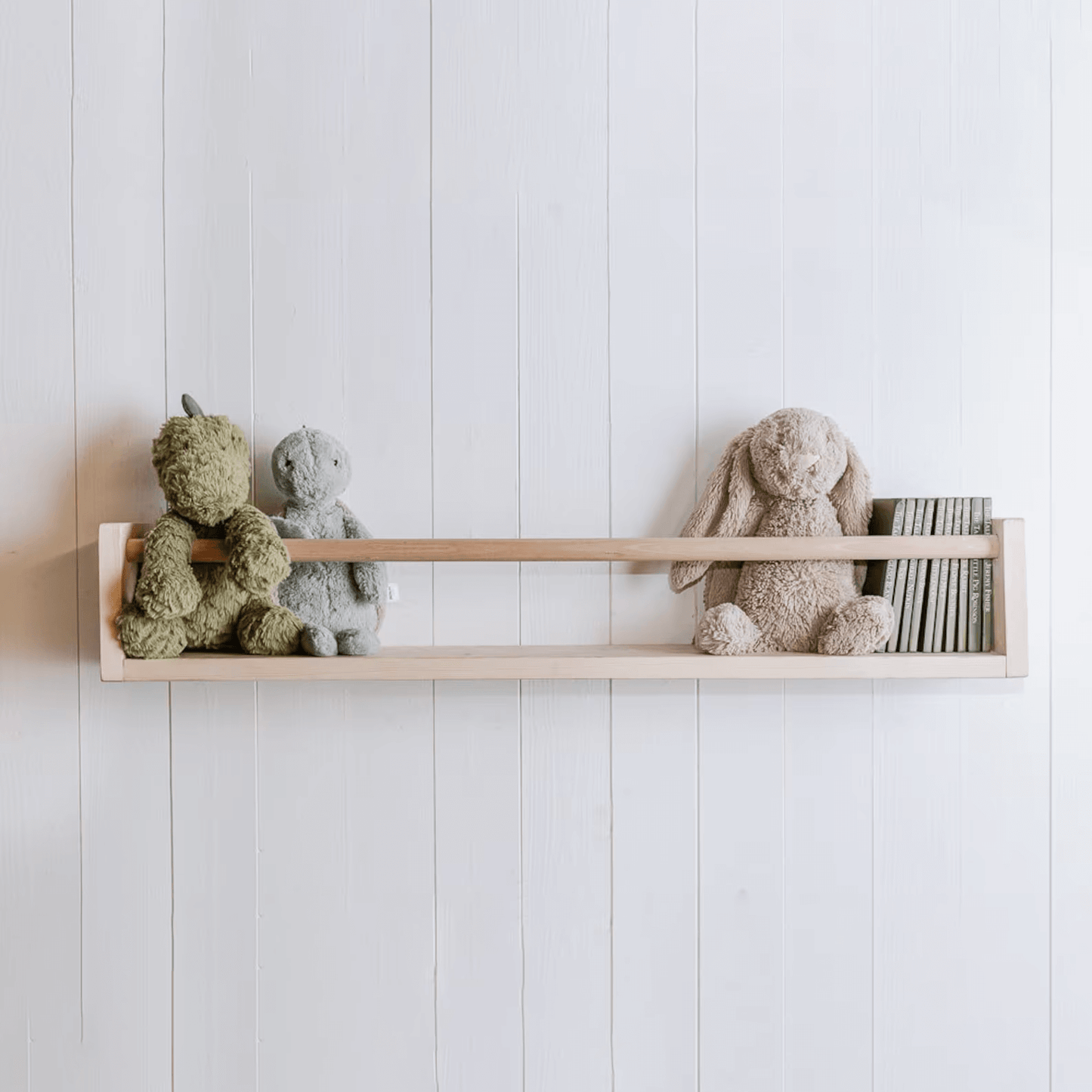 Reversible Nursery Shelf with Rail - 32 cm by 14 cm
