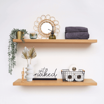 Solid Wood Floating Shelves 39 cm by 22 cm