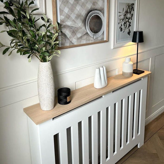 Custom Sized Radiator Cover: Wide Gap Vertical Slats