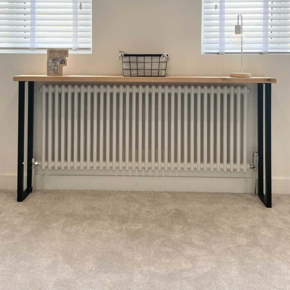 Rustic Radiator Cover with Box Legs - 92 cm by 15 cm