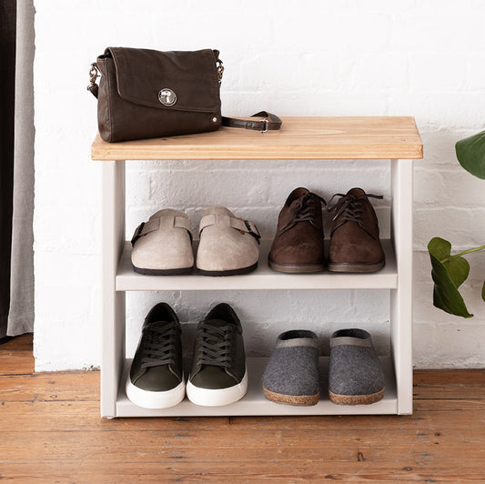 Wooden Shoe Storage Bench Narrow - 52 cm by 22 cm by 45 cm