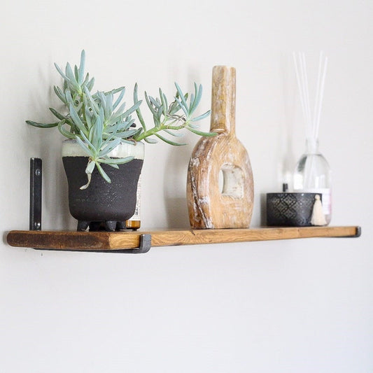Thin Rustic Shelves with Brackets - 80 cm by 22 cm