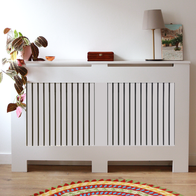 Custom Sized Radiator Cover: Narrow Gap Vertical Slats - 83 cm by 15 cm by 86 cm