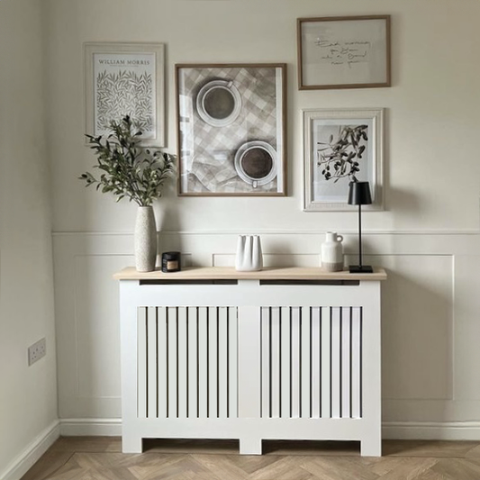 Custom Sized Radiator Cover: Narrow Vertical Slats - 150 cm by 20 cm by 90 cm