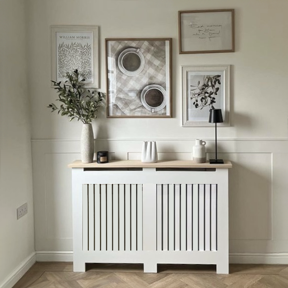 Custom Sized Radiator Cover: Narrow Gap Vertical Slats - 70 cm by 15 cm by 90 cm